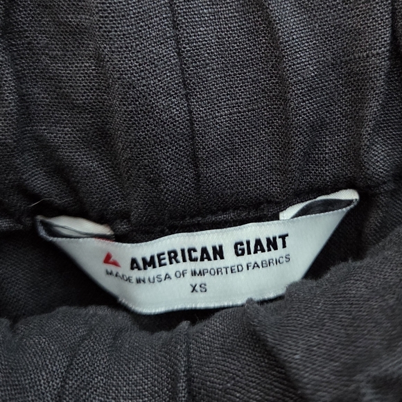 American Giant Cropped Linen Pants Size XS Black Pull-On - Picture 4 of 5